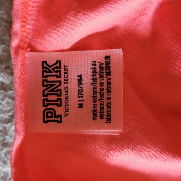 NWOT VS PINK Logo Collectable Cotton Long Sleeve Scooped Open Back Crew Shirt - Picture 5 of 8